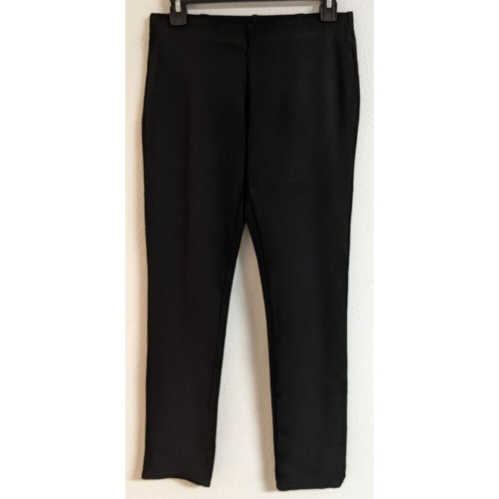 Women's EILEEN FISHER Black Straight Leg Viscose Blend Pull-On Pants SM (6/8)